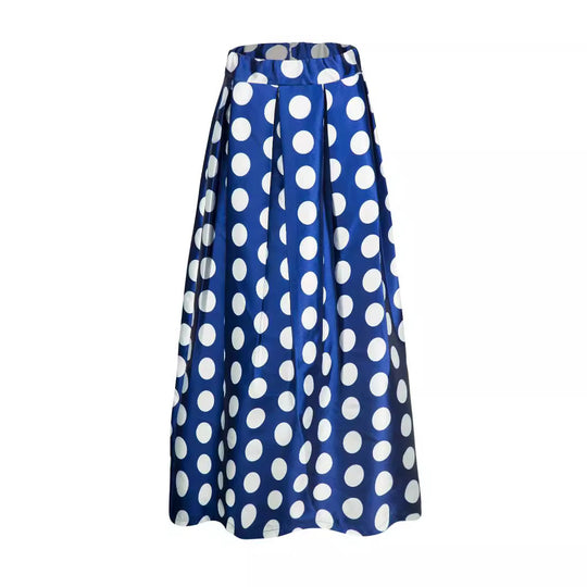 Damen Tellerrock mit großflächigem Polka-Dot-Muster R&B