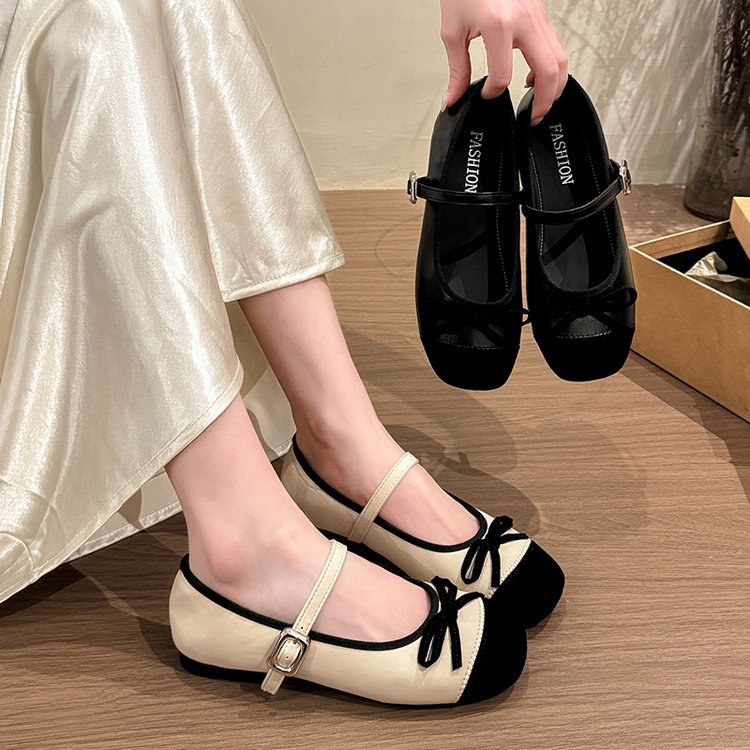Damen Ballerinas mit elegante Schnalle und dekorativer Schleifenverzierung R&B