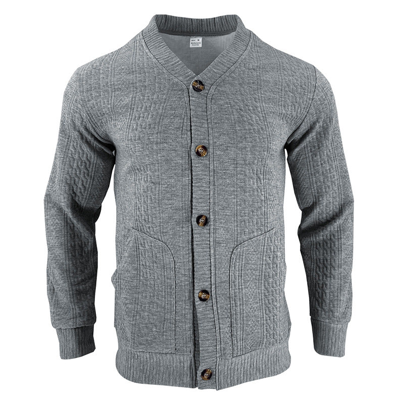 Herren Strickjacke mit hochwertigem Strukturmuster und modernen Knöpfen R&B