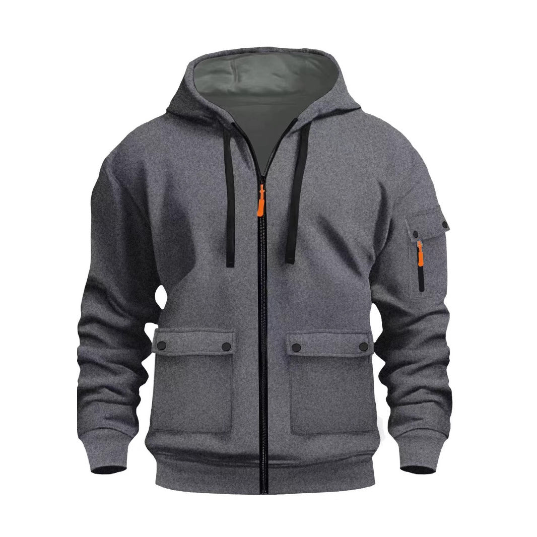 Herren funktionale Kapuzenjacke mit mehreren Taschen R&B