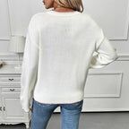 Damen Strickpullover mit fruchtigem Erdbeer-Motiv und lässigem Schnitt R&B
