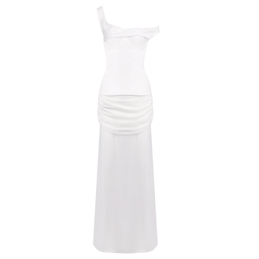 Damen Elegantes Maxikleid mit asymmetrischem Design und raffinierten Drapierungen R&B