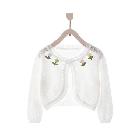 Mädchen's nan zarte Spitzenstrick kurzer Bolero-Cardigan R&B