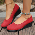 Damen Wedge-Pantoletten mit elegantem Obermaterial und rutschfester Sohle R&B