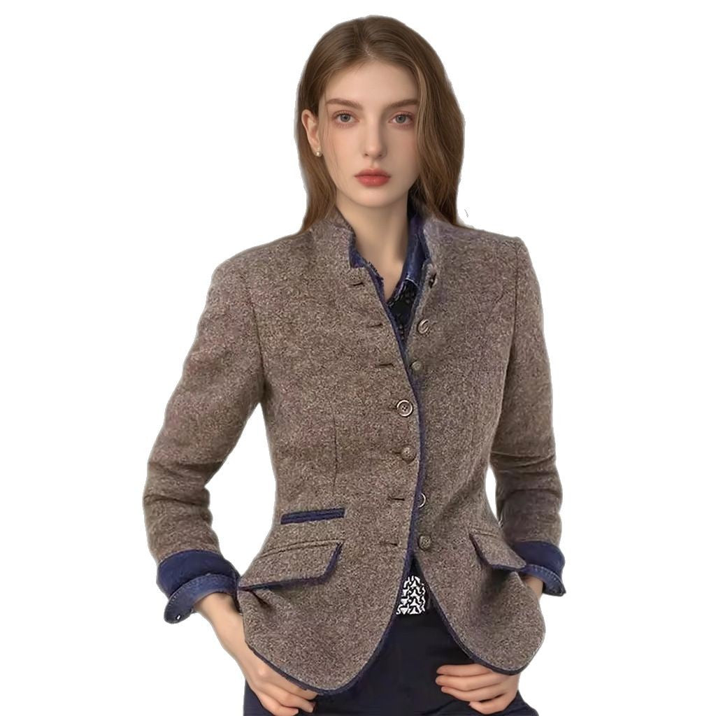 Damen elegante Blazerjacke mit Knopfleiste und praktischen Taschen R&B