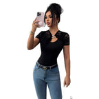 Damen nan kurzes Spitzen-Capelet mit dekorativem Metallclip und kurzen Ärmeln R&B