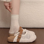 Damen Clogs mit geflochtenem Obermaterial und verstellbarem Riemen R&B