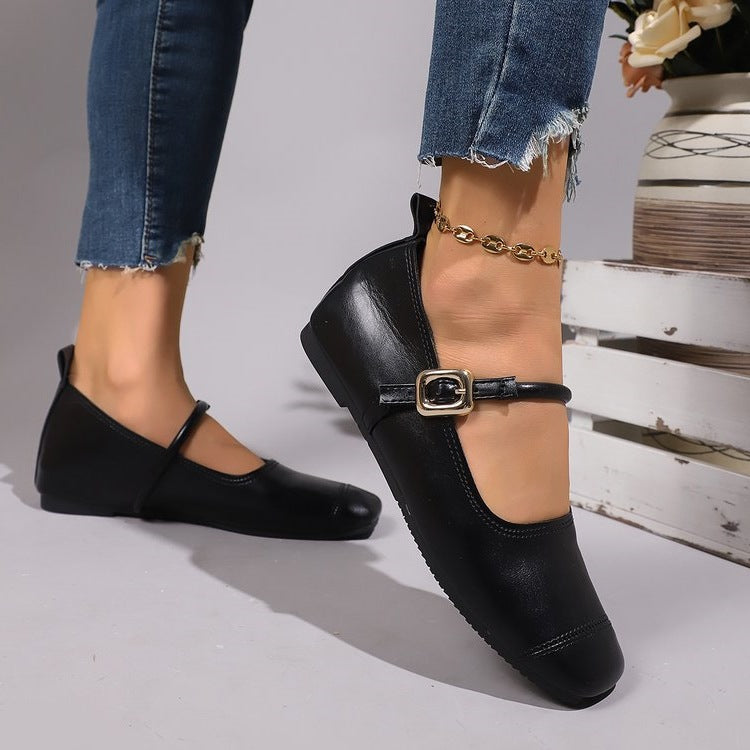 Damen Ballerinas mit elegantem Riemchen und verstellbarem Schnallenverschluss R&B