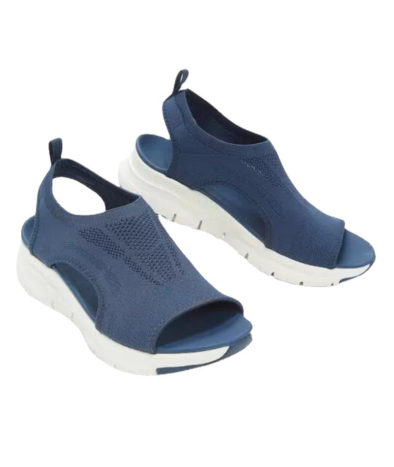 Damen Komfortable Sandaletten mit atmungsaktiver Strickoberfläche und ergonomischem Fußbett R&B