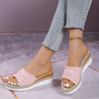 Damen Espadrilles Sandalen im modernen Karomuster