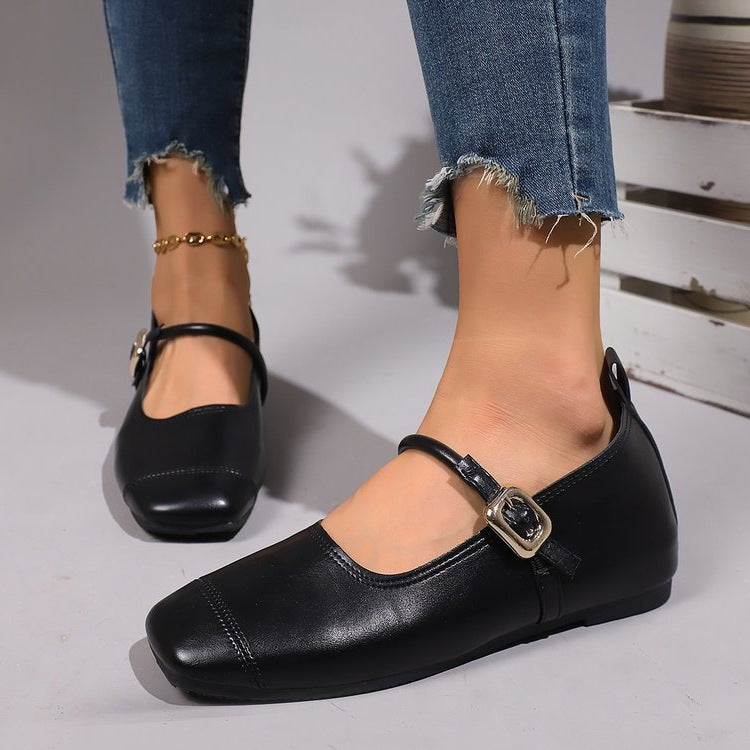 Damen Ballerinas mit elegantem Riemchen und verstellbarem Schnallenverschluss R&B