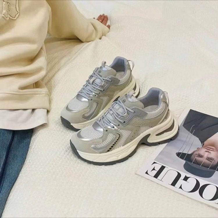 Damen Chunky Sneakers mit atmungsaktivem Mesh-Obermaterial und dämpfender Sohle R&B