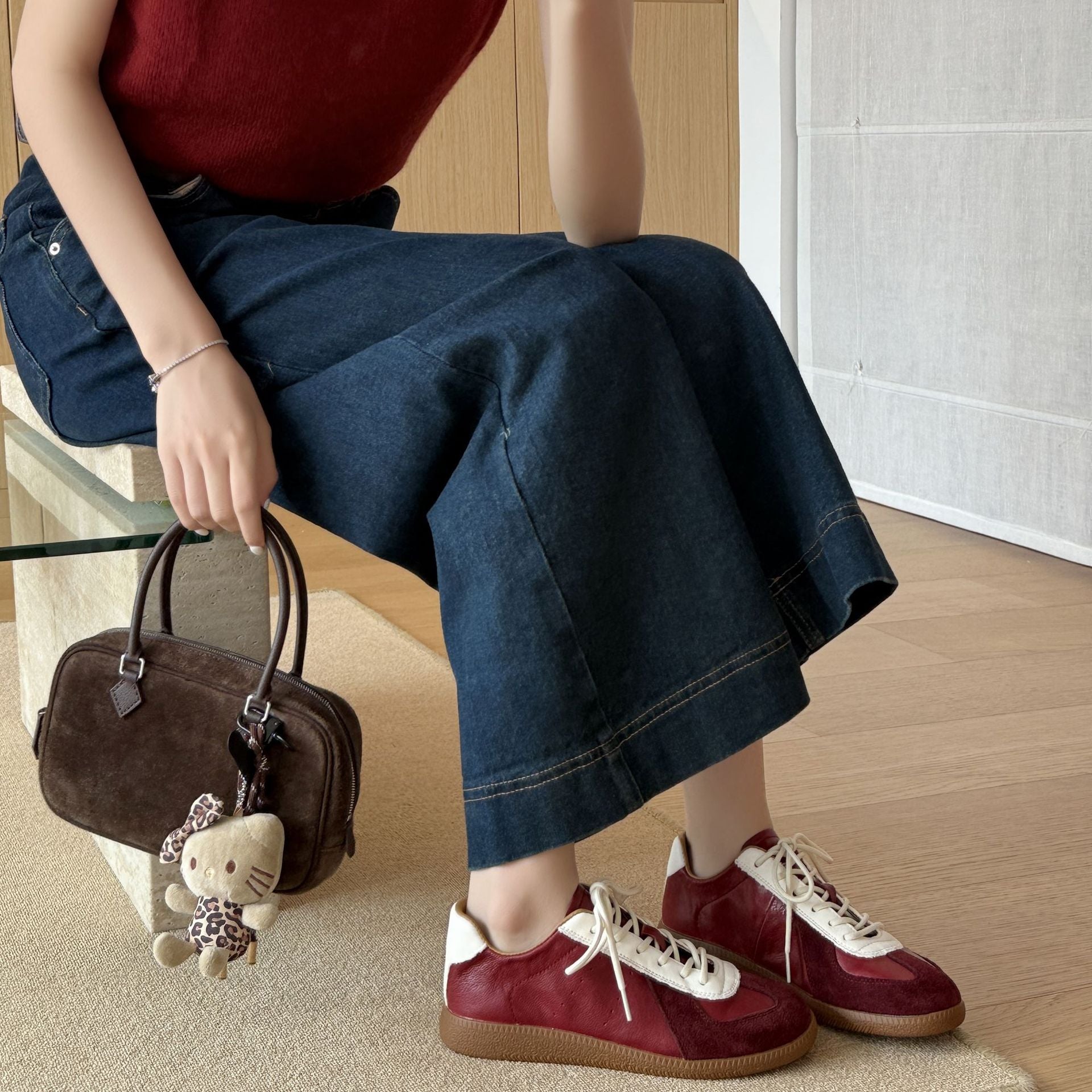 Damen Sportliche Sneakers aus hochwertigem Wildleder mit atmungsaktiven Einsätzen