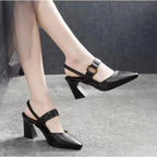 Damen Slingback-Pumps mit elegantem spitzen Design und komfortablem Blockabsatz
