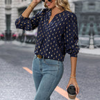 Damen Bluse mit auffälligem Diamantmuster
