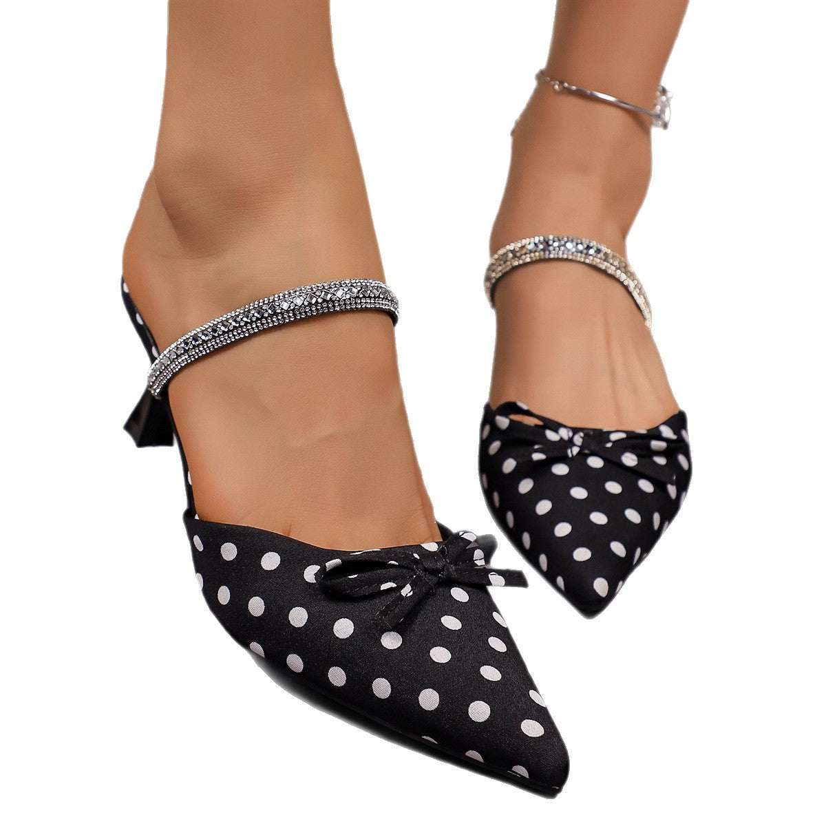 Damen Elegante Sling-Heels mit Strassdetails R&B