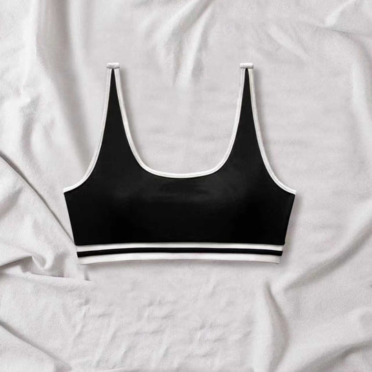 Damen Sportliches Bikini-Set mit elastischen Trägern und Kontrastbündchen R&B