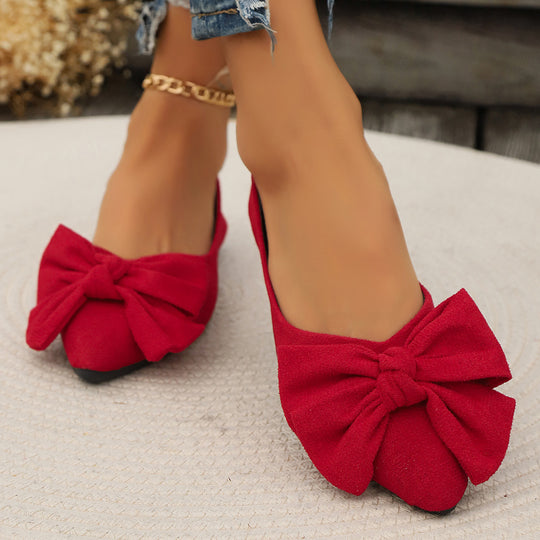 Damen Ballerinas mit eleganter Schleifenapplikation und spitzem Zehenbereich R&B