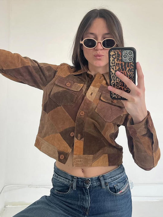 Damen cropped Wildlederjacke R&B