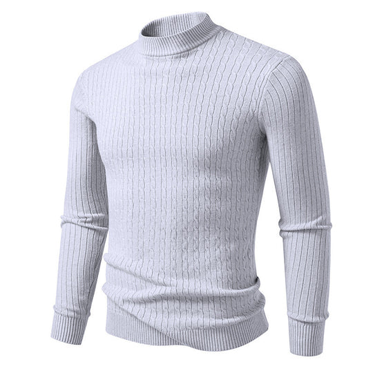 Herren Rollkragenpullover aus strukturiertem Strickmaterial R&B