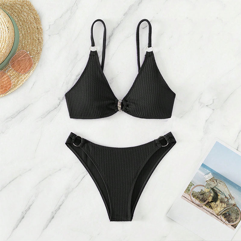 Damen Triangel-Bikini mit Ringverzierungen R&B