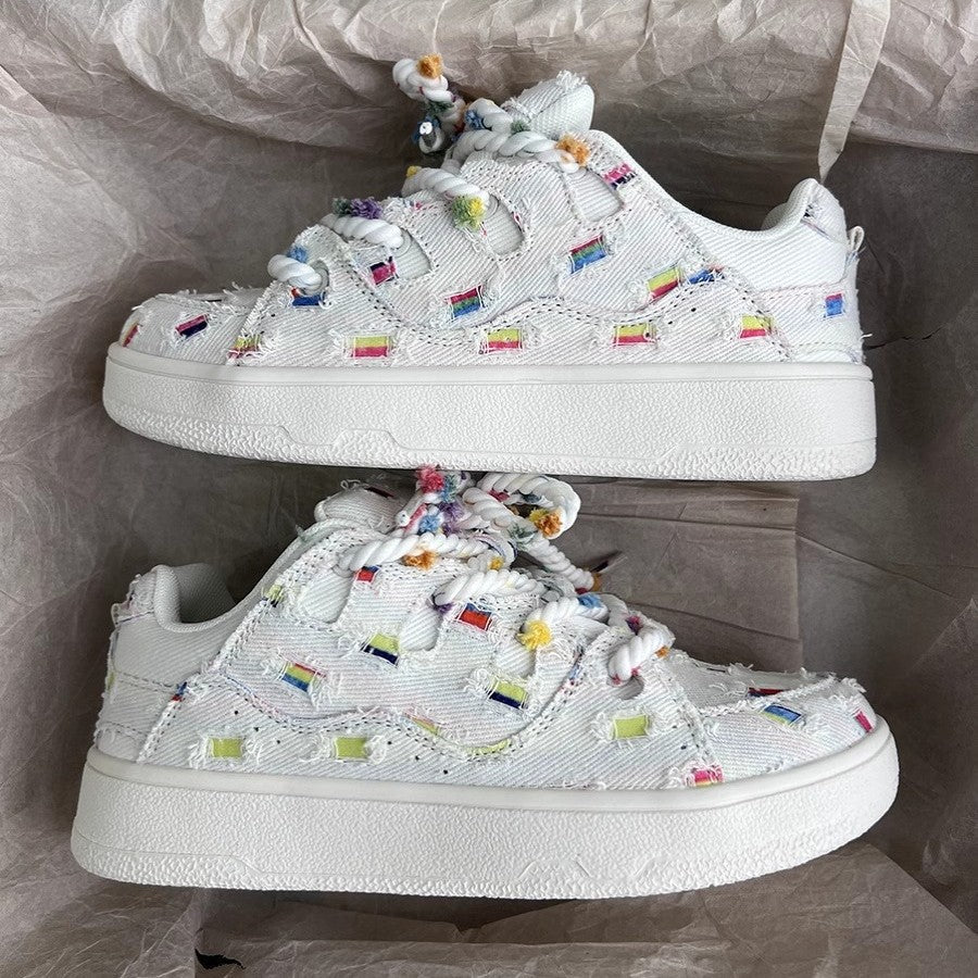 Damen Trendige Sneakers mit bunten Applikationen R&B