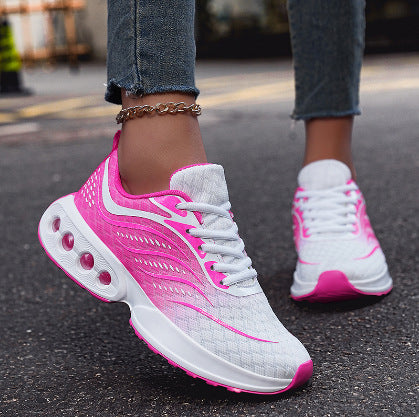 Damen nan sportive Strick-Laufschuhe mit belüfteter Luftkammersohle und ergonomischer Abrollsohle R&B