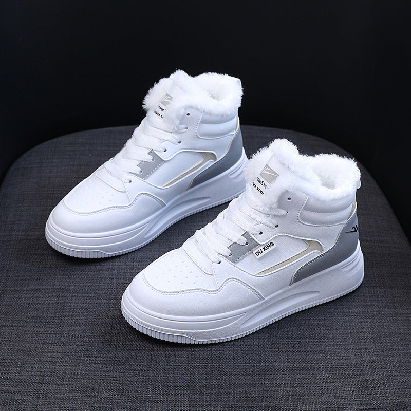 Damen warme High-Top Sneakers mit kuscheligem Innenfutter R&B