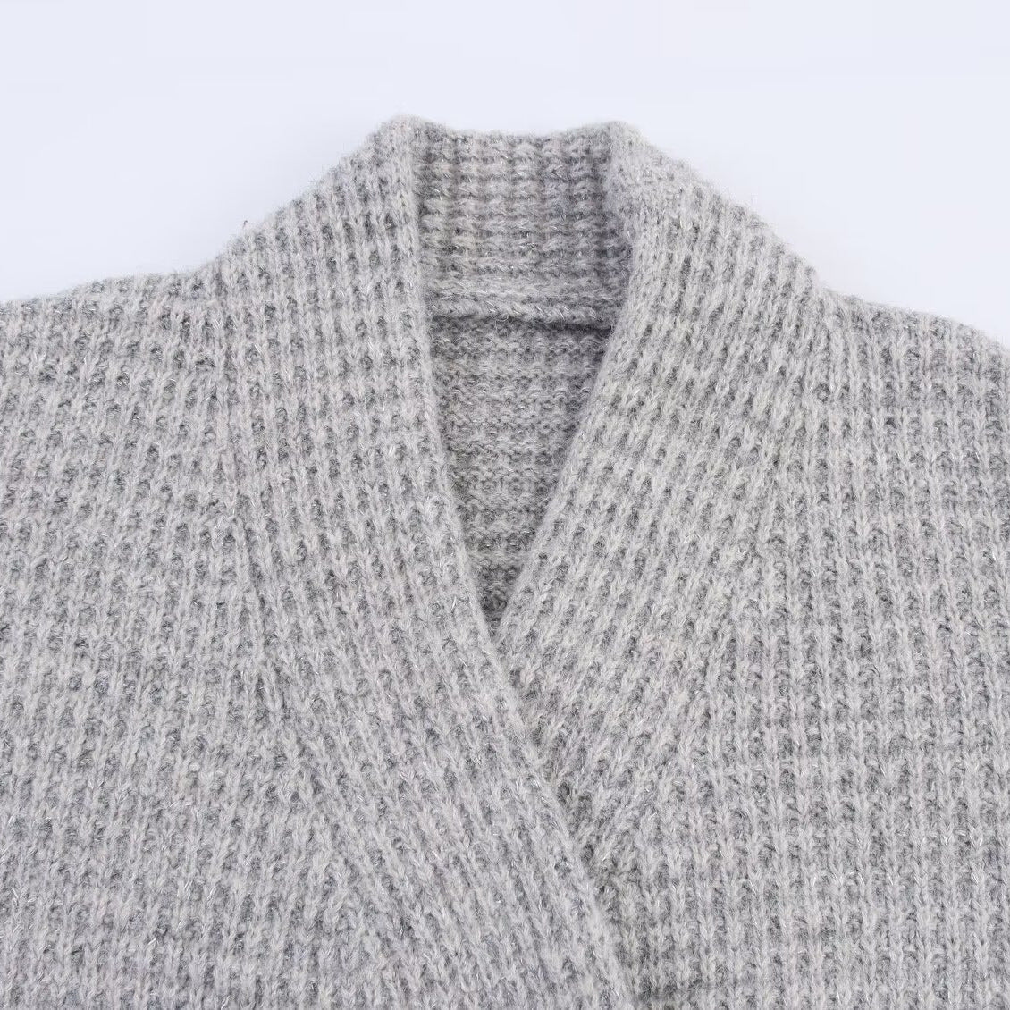 Damen lässige oversized Strickjacke mit doppelter Knopfleiste und bequemem Schnitt R&B