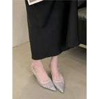 Damen elegante Slingback Pumps mit funkelnden Strass-Akzenten R&B