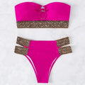 Damen Bandeau-Bikini mit goldenen Akzenten und hohem Taillenschnitt R&B