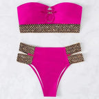 Damen Bandeau-Bikini mit goldenen Akzenten und hohem Taillenschnitt R&B