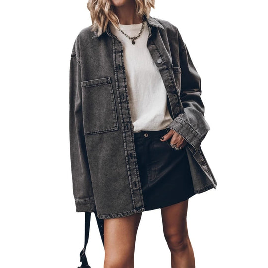 Damen Oversized Jeanshemd R&B