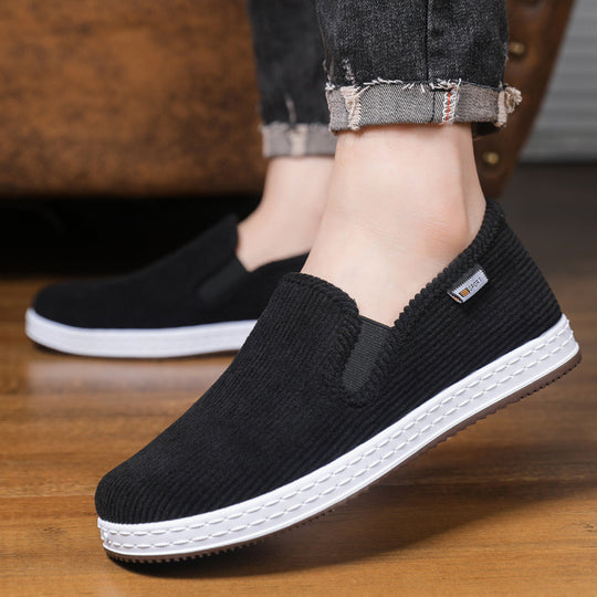 Damen Bequeme Cord-Slipper mit elastischem Einstieg R&B