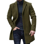 Herren eleganter Langmantel mit modernem Schnitt und praktischen Taschen  1757081343