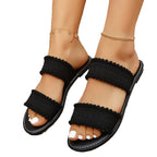 Damen bequeme Zehentrenner mit dekorativem Pompon-Detail R&B