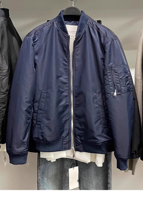 Herren lässige Bomberjacke mit praktischen Taschen und hochschließendem Reißverschluss Hedi-Mode