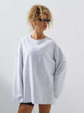 Damen Oversized Sweatshirt mit langen Ärmeln und Rundhalsausschnitt R&B