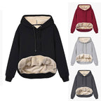 Damen Kuscheliger Kapuzenpullover mit Fleece-Futter R&B