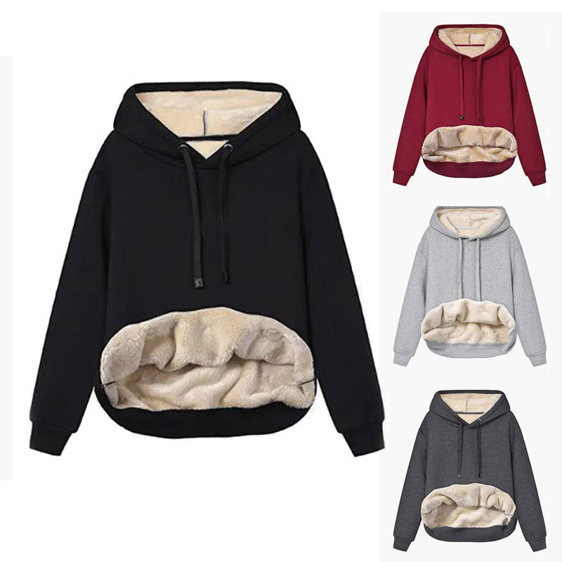 Damen Kuscheliger Kapuzenpullover mit Fleece-Futter R&B
