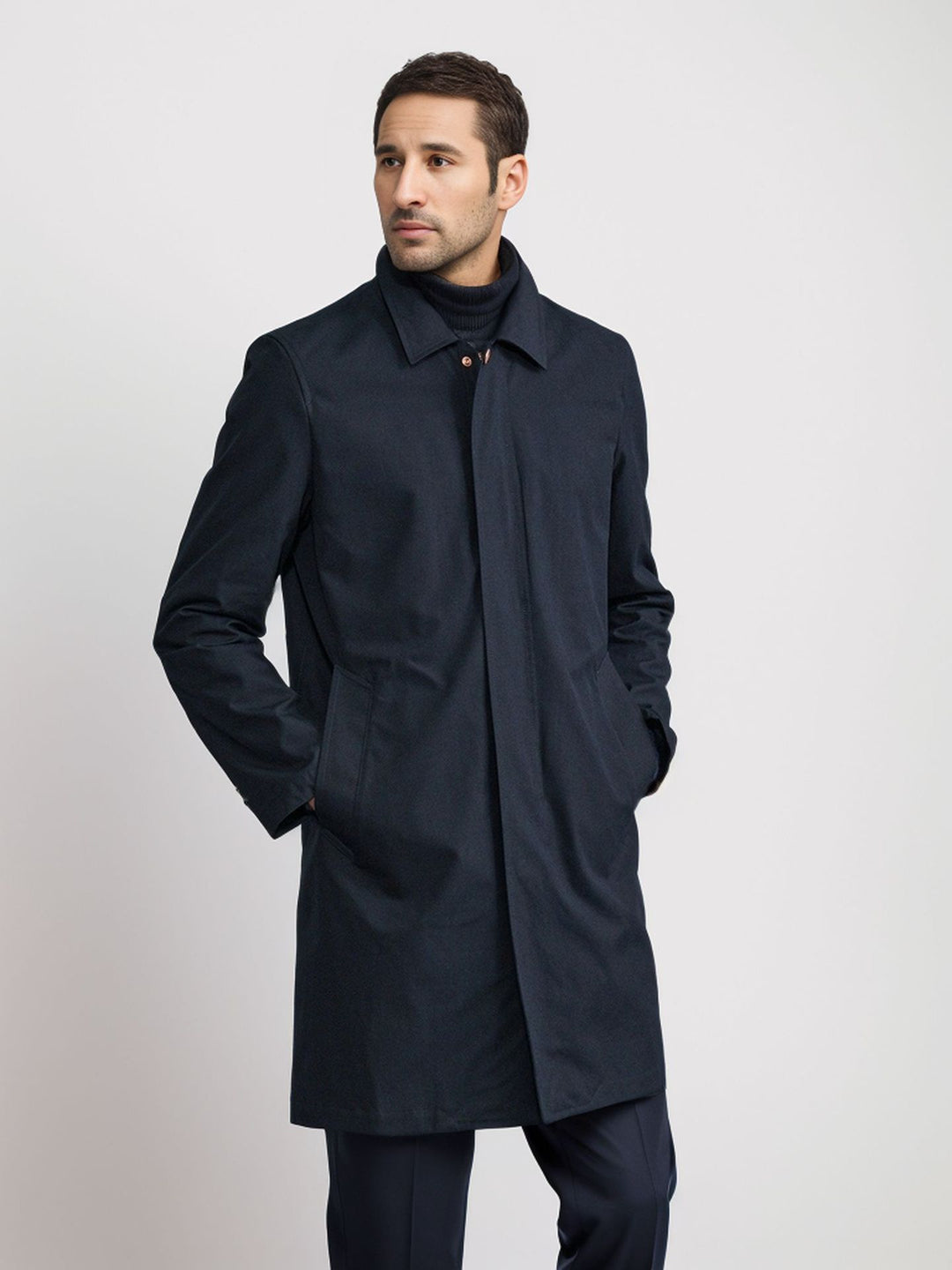 Herren eleganter Übergangsmantel mit praktischen Taschen und modernem Kragen R&B