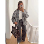 Damen Funkelnde Paillettenjacke mit lässigem Schnitt R&B