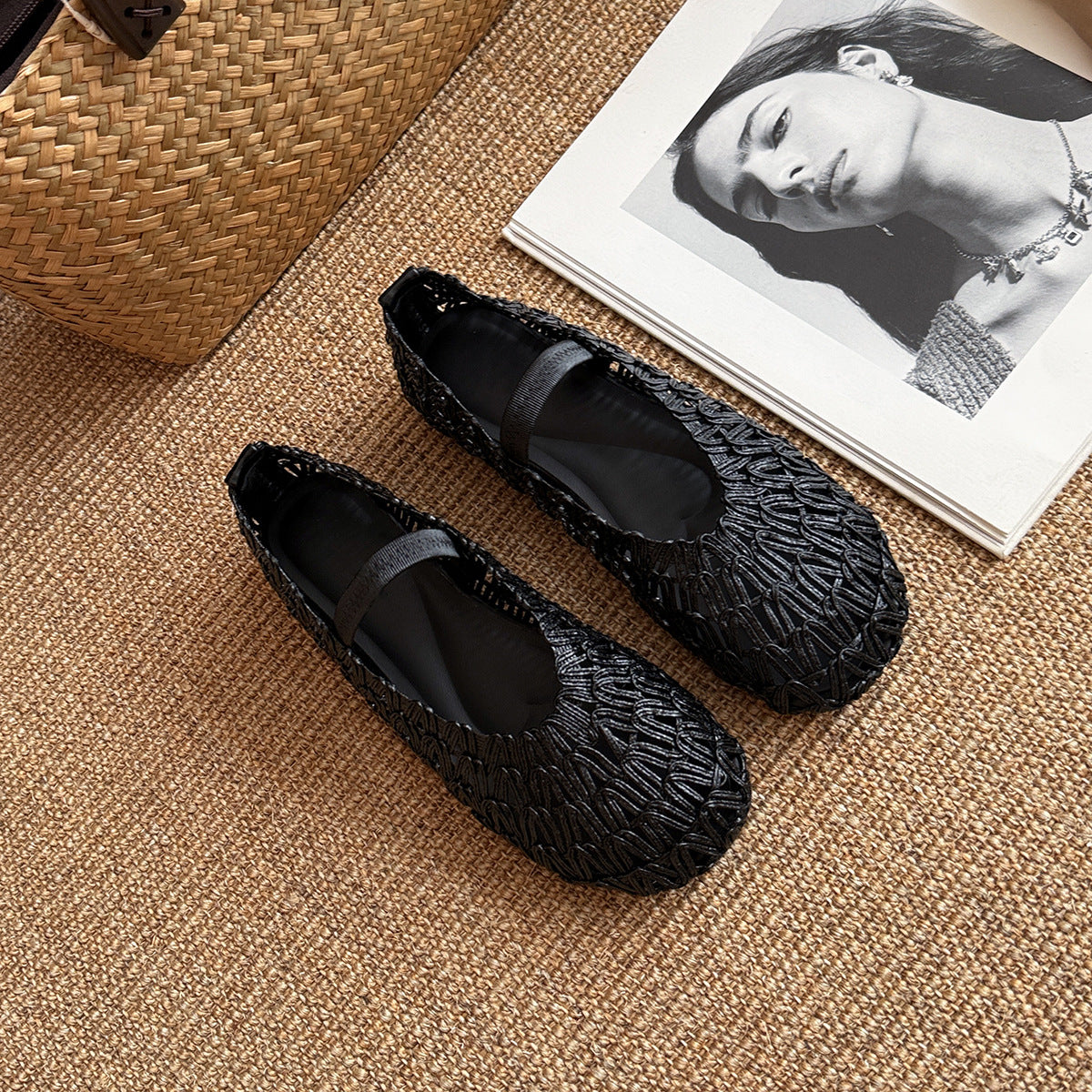 Damen Elegante Ballerinas mit modischer Riemchenbindung und weichem Stoff R&B