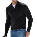 Herren Strickpullover mit modernem Stehkragen und praktischem Zipper R&B