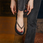 Damen modische Zehentrenner mit elegantem Ketten-Detail R&B