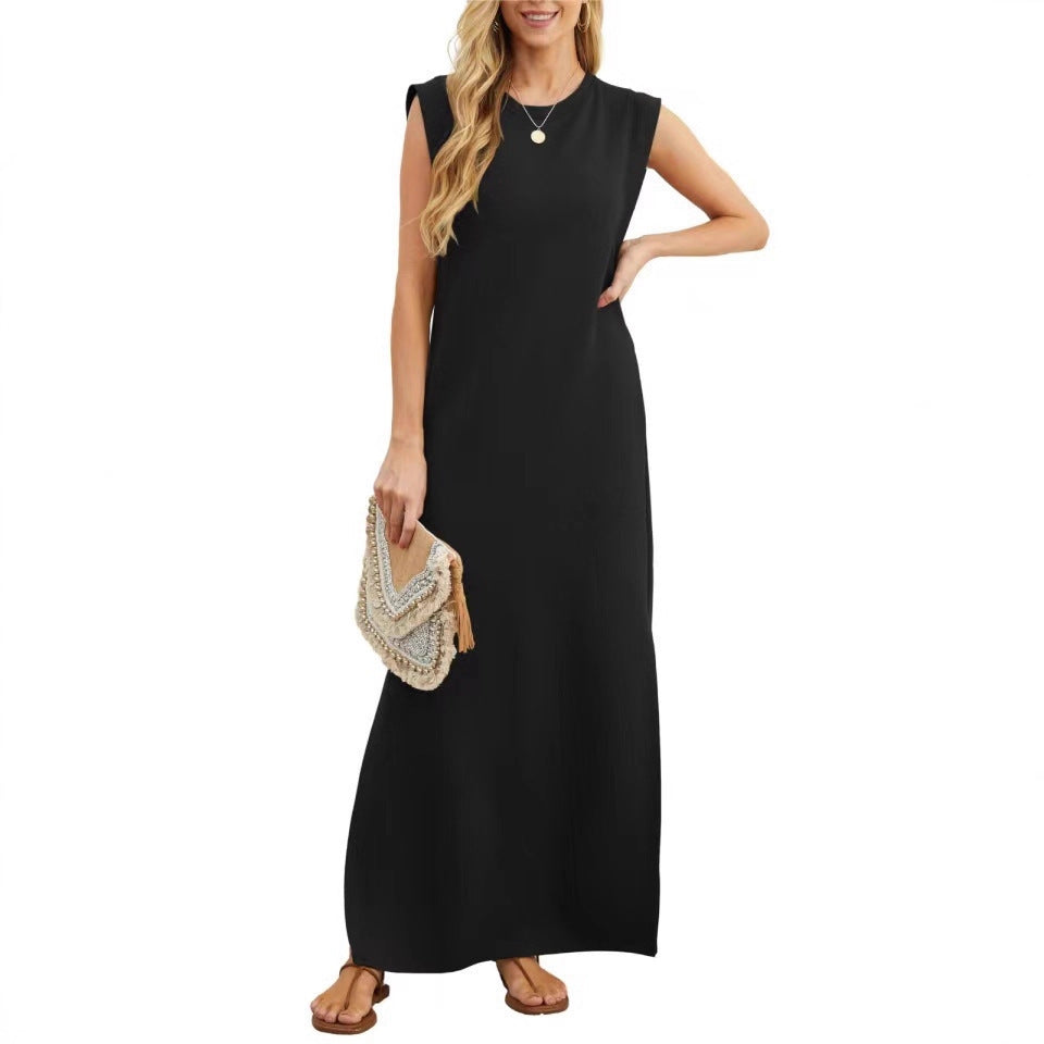 Damen Maxikleid mit modernen Schulterdetails und fließendem Schnitt R&B