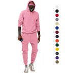 Herren nan lässiges Hoodie- und Jogging-Set aus French Terry mit Kängurutasche, gerippten Bündchen und elastischem Tunnelzugbund R&B