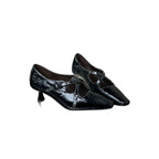 Damen elegante Ballerina Schuhe mit verstellbarem Riemen und glänzendem Obermaterial R&B