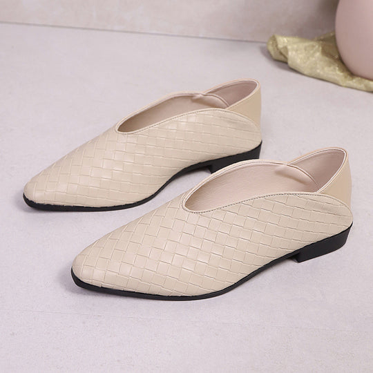 Damen geflochtene Slip-On Ballerinas R&B