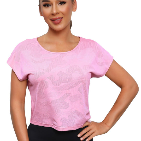 Damen Sportliches Crop-Top mit atmungsaktiver Netzstruktur R&B